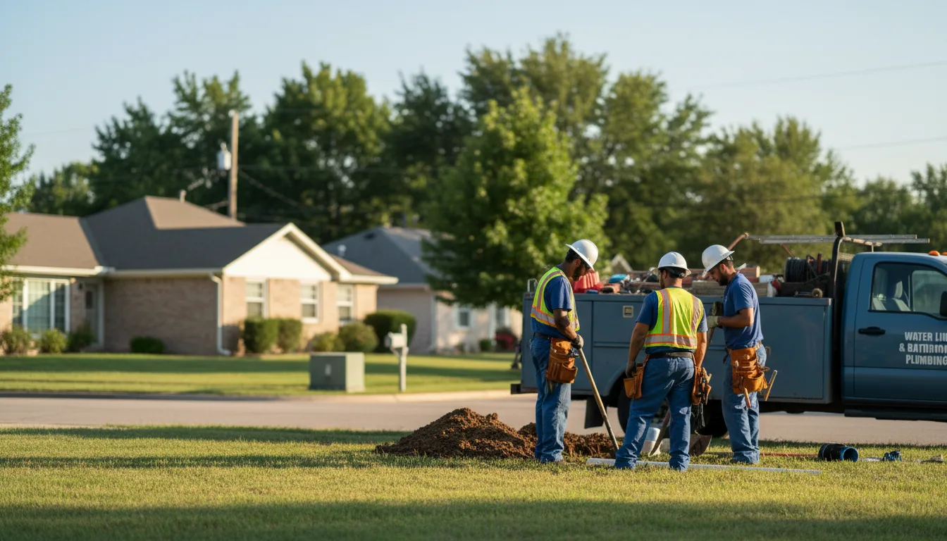 Residential water line and bathroom plumbing service in Knoxville, AR